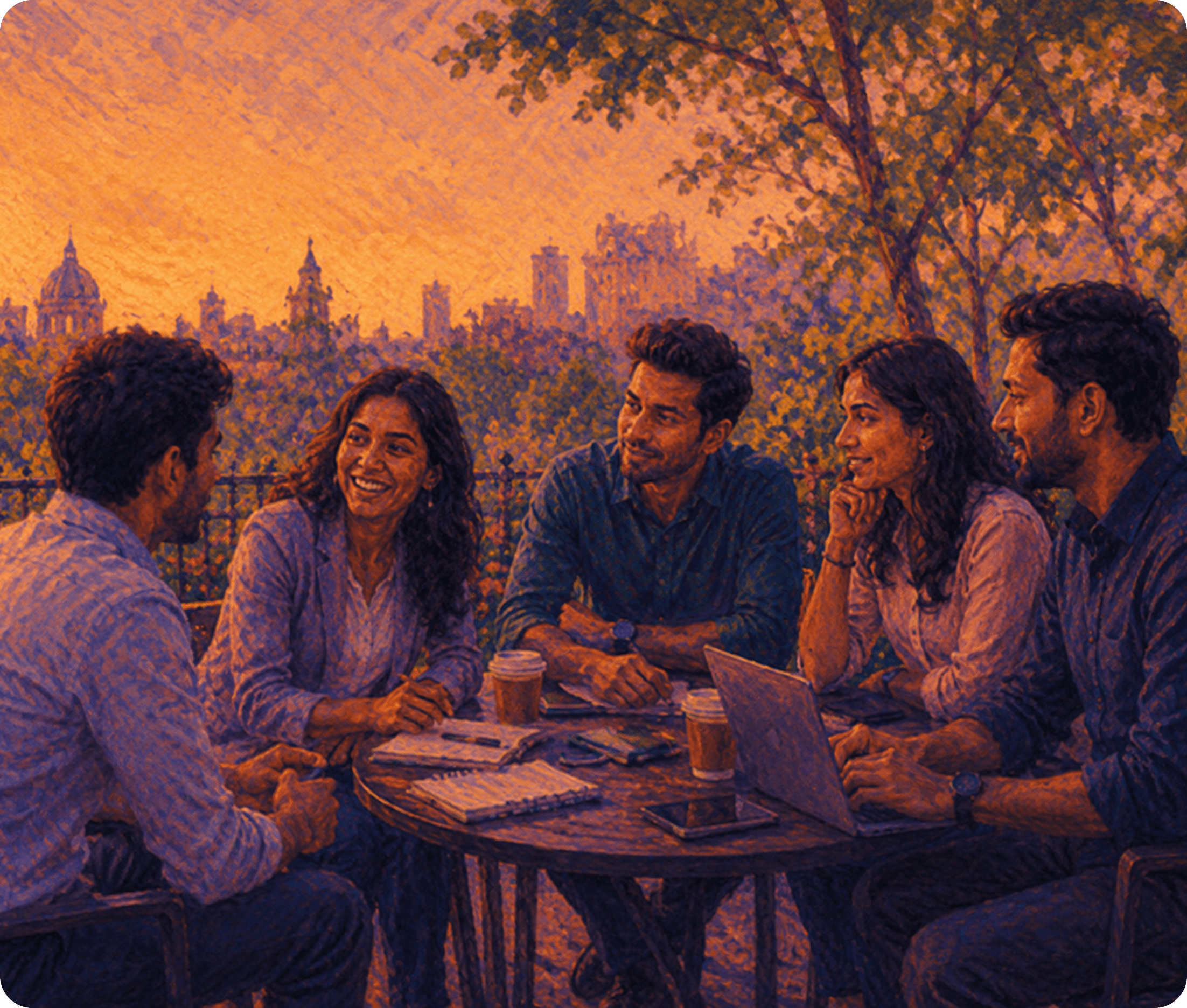People enjoying outdoor dining